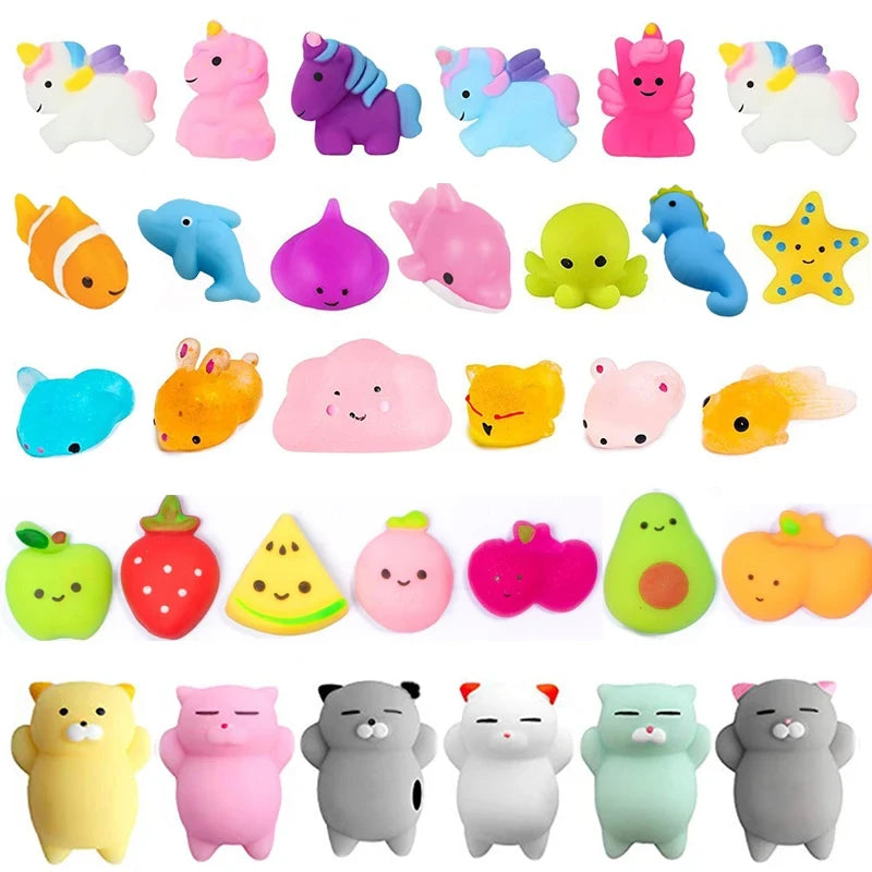 Kawaii mochi squishy toy party favor pack — cute mini squishies