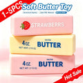 Strawberry butter stress relief squishy toy — slow rising butter bar