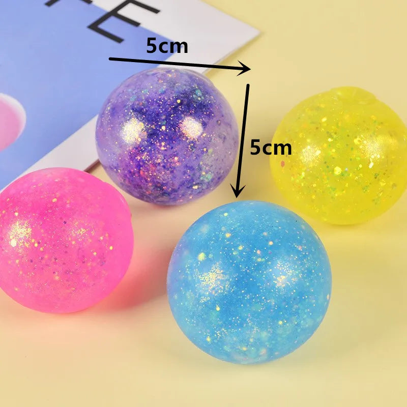 Glitter Aurora Duck Squishy — Stretchy Maltose Stress Toy