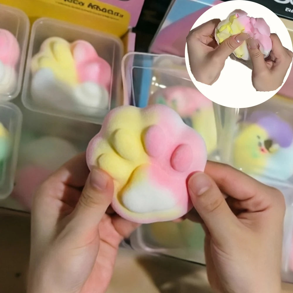 Crunchy Cat Paw Doughnut Squishy — Slow Rising ASMR Stress Toy